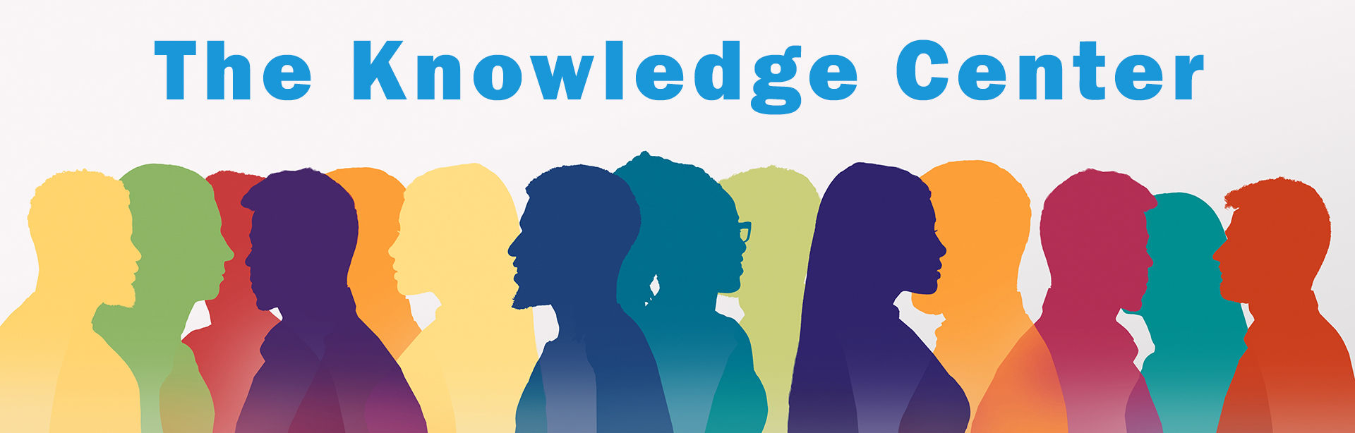 Multicolored silhouettes of people talking to each other